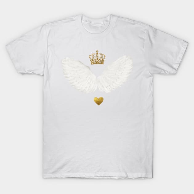 Angel wings with crown T-Shirt by Once Upon a Find Couture 